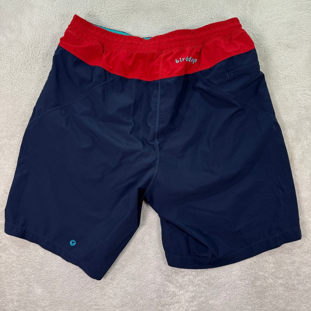 BirdDogs Mens XL 9" Inseam Boom Long Navy Red Teal Athletic Lined Shorts Workout - Picture 2 of 8